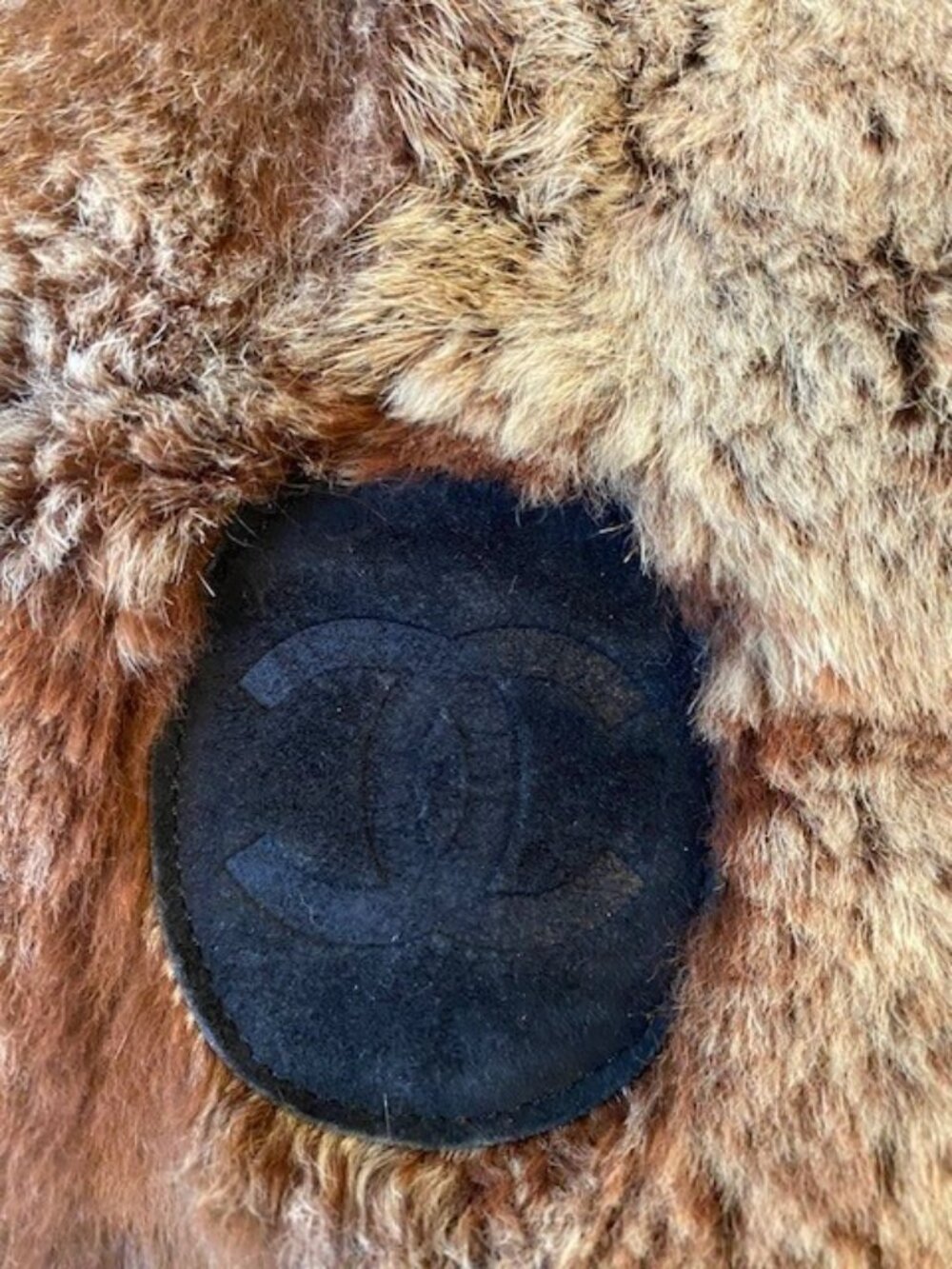Authentic Chanel Fur Tote Bag Rabbit with Black Suede Bottom & Authenticity Card - Picture 4 of 13